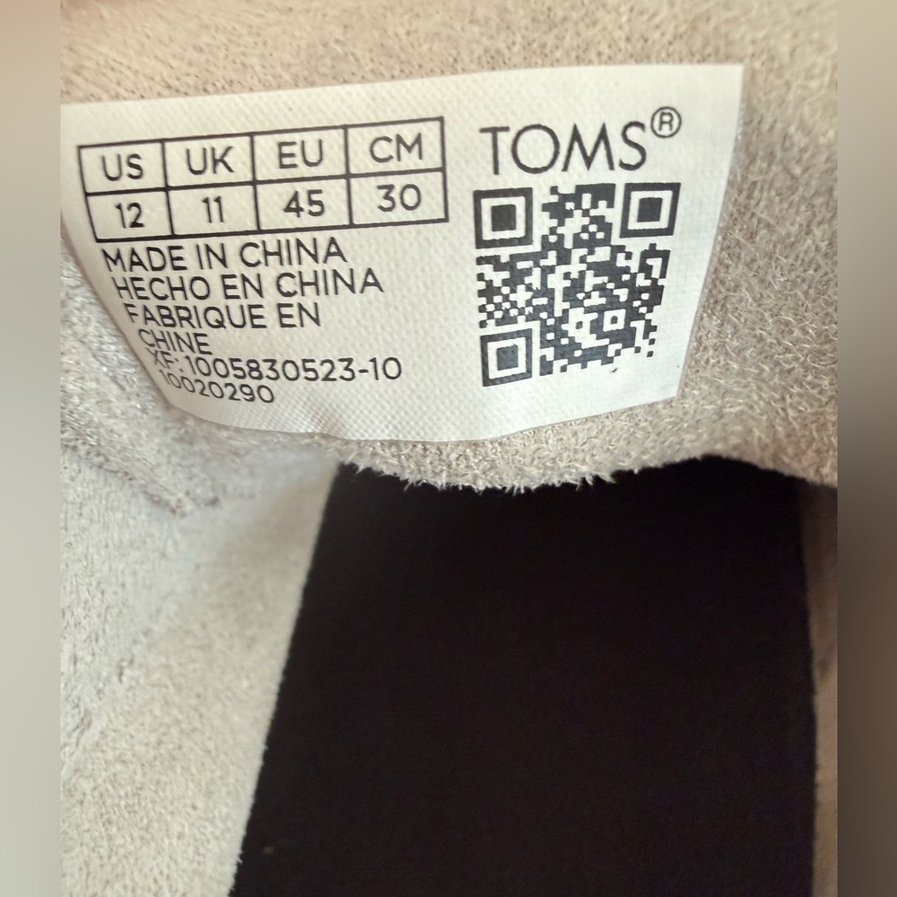 TOMS Wear Good Men's Light Gray Suede Shoes zs 12 - Picture 8 of 8